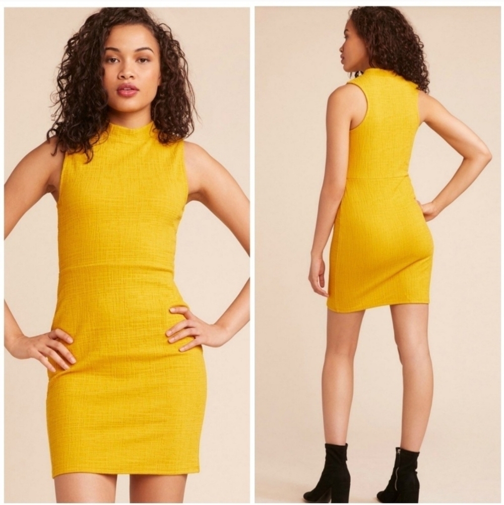 Jack By BB Dakota Yellow Sleeveless Women's Dress
